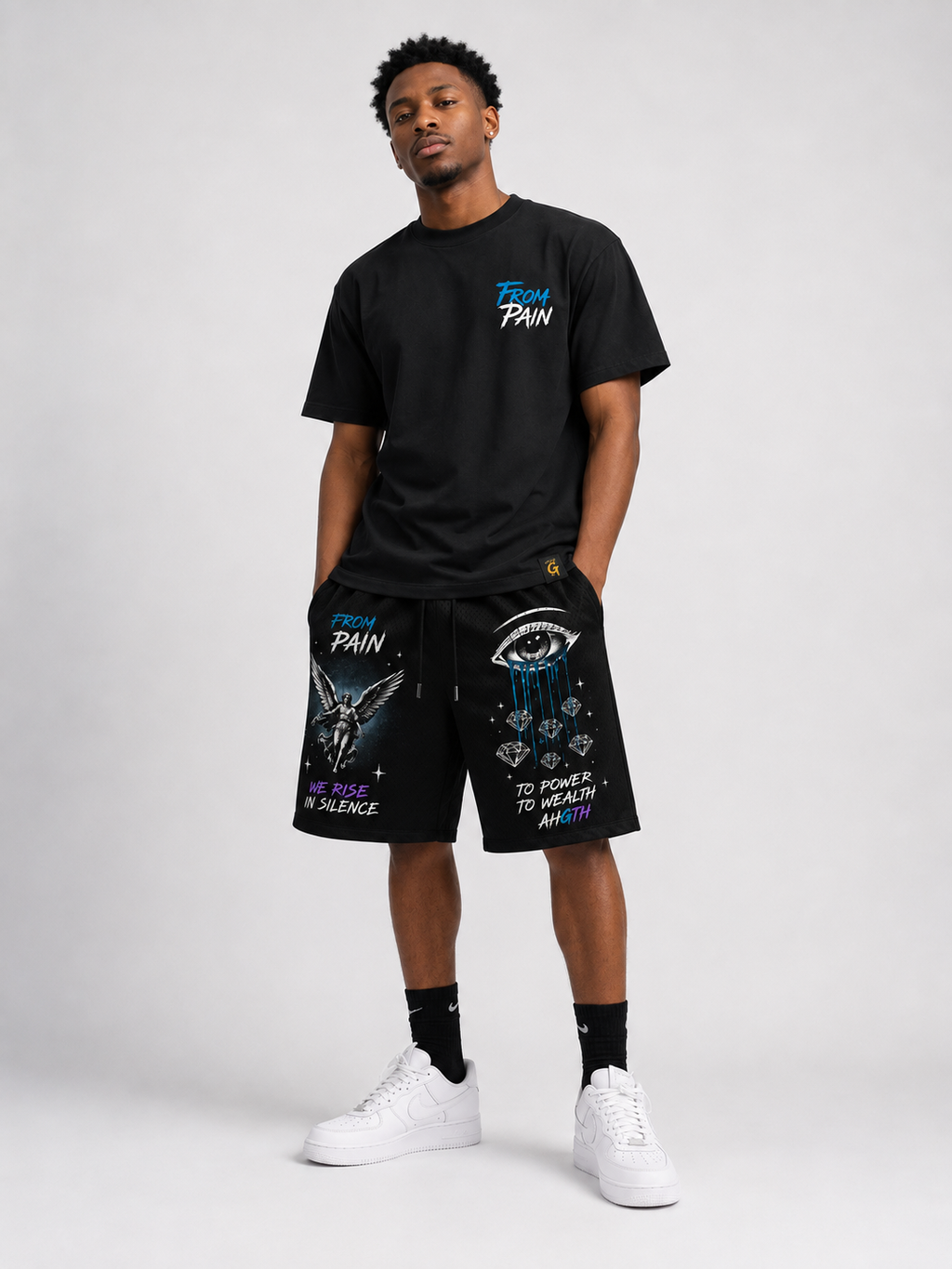 PAIN TO POWER MESH SHORTS