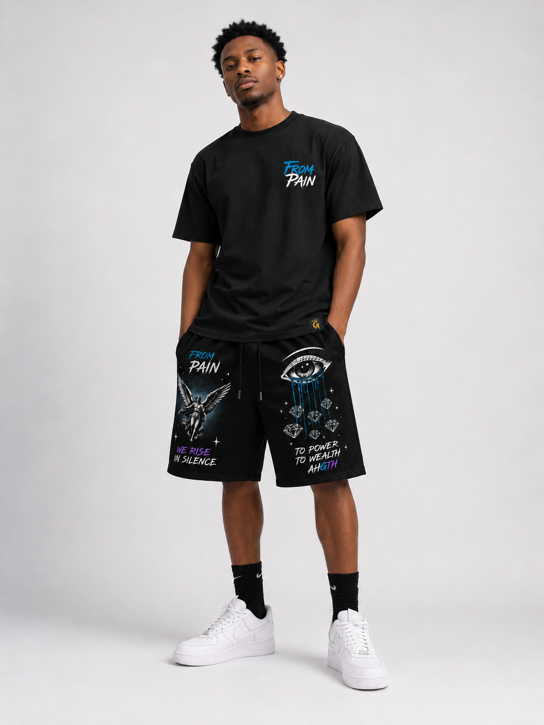 PAIN TO POWER MESH SHORTS